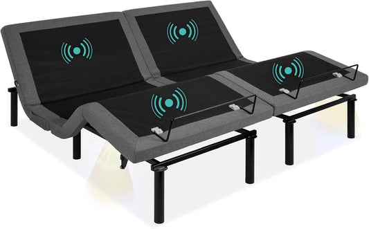 Best Choice Products Ergonomic Twin XL Size Adjustable Bed Frame, Electric Base w/Wireless Remote Control, Nightlight, Massager, 2 USB Ports
