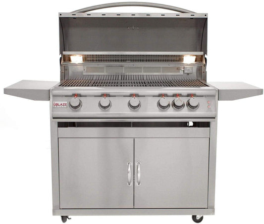 Blaze Freestanding Grill with Lights (BLZ-5LTE2-LP-BLZ-5-CART), 40-inch, Propane Gas
