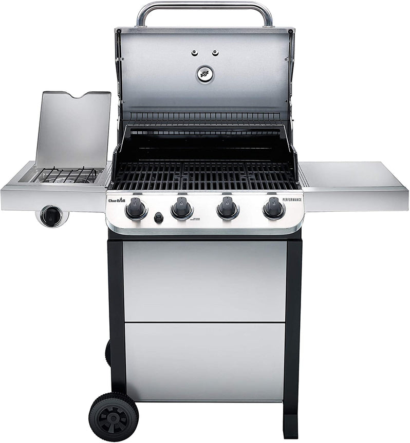 Char-Broil 463377319 Performance 4-Burner Cart Style Liquid Propane Gas Grill, Stainless Steel