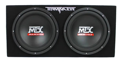 MTX 12" Dual Loaded Car Subwoofer w/Sub Box, Amplifier, & QPower Wiring Kit
