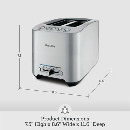 Breville Die-Cast Smart Toaster, 2-Slice, Brushed Stainless Steel