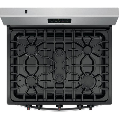 Frigidaire 30 in. 5 Burner Freestanding Gas Range in Stainless Steel FCRG3052AS