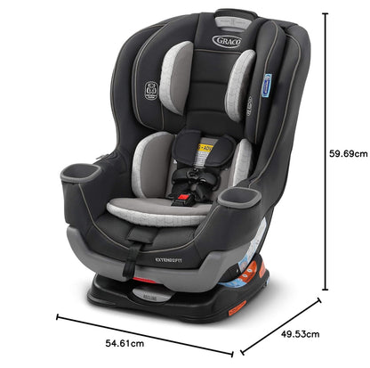 Extend2Fit Convertible Baby Car Seat, Rear and Forward Facing, Adjustable Extension Panel for Extra Legroom, Gotham