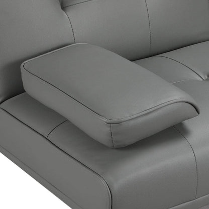 Yaheetech Convertible Sofa Bed Adjustable Couch Sleeper Modern Faux Leather Home Recliner Reversible Loveseat Folding Daybed Guest Bed, Removable Armrests, Cup Holders, 3 Angles, 772lb Capacity, Black