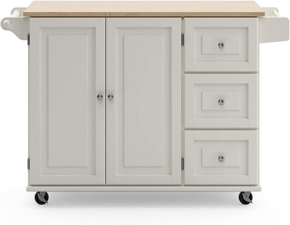 Homestyles Dolly Madison Mobile Kitchen Island Cart, Drop Leaf Breakfast Bar