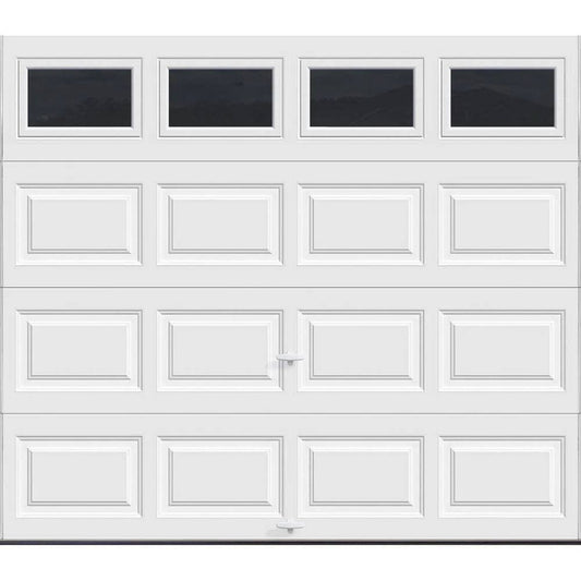 Clopay Classic Insulated Garage Door 97 ft, R-Value 6.5, White with Plain Window
