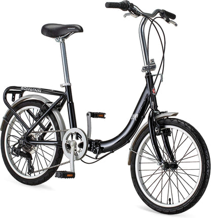 Schwinn Loop Adult Folding Bike for Men and Women, 20-inch Wheels, 7-Speed Drivetrain
