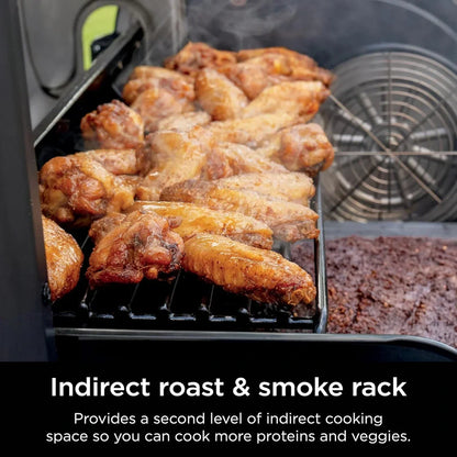 Ninja FlexFlame, Grill and Smoker, Electric and Propane Grill, Roaster, BBQ Grill, 5-in-1 Cooking System, 3 Burner, Digital Control, Outdoor Cooking, Griddle, Pizza Maker, Stainless Steel, PG301